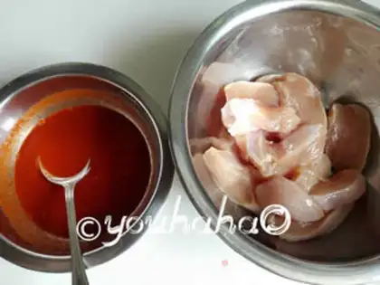 Make Spicy chicken tits step 1