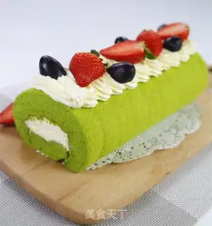 Make A spinach cake roll step 7