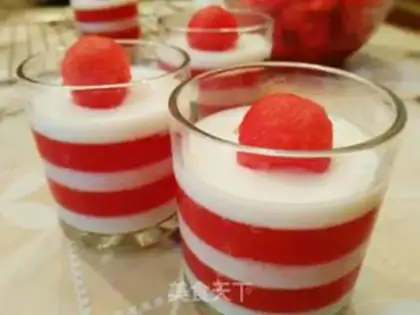 Make Watermelon milk pudding step 7