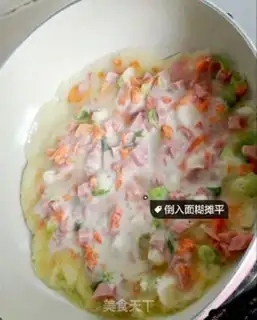 Make Egg ham and sausage step 4