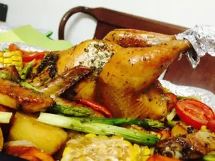 Make A lemon roast chicken step 1