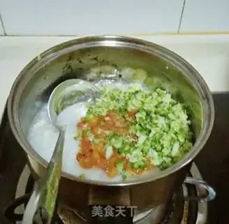 Make Vegetable rice congee step 4