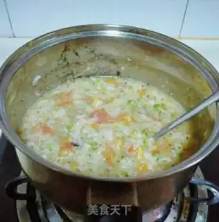 Make Vegetable rice congee step 5