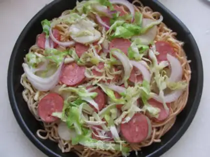 Make Ham noodles step 8