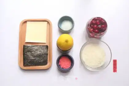 Make Cranberry cherry mackerel rice step 0