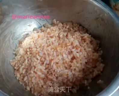 Make Rice ham and sausage pizza step 3