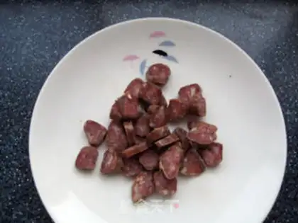 Make Blue sausage rice step 0