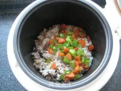 Make Blue sausage rice step 9