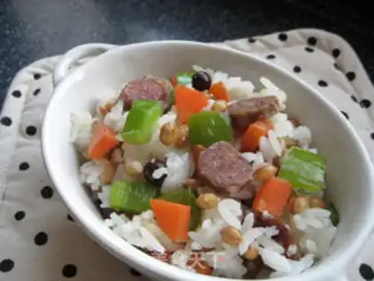 Make Blue sausage rice step 12