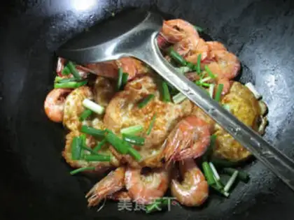 Make Shrimp fried eggs step 9