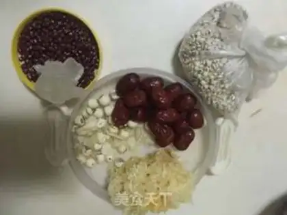 Make Red bean rice, silver ear soup step 0