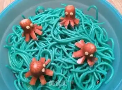 Make Creative deep sea octopus pasta step 4