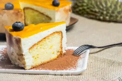 Make Thai durian mousse cake step 14