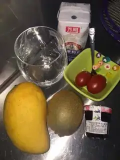 Make A glass of fruit yogurt step 0