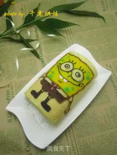 Make SpongeBob paint cake rolls step 14