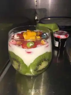Make A glass of fruit yogurt step 5