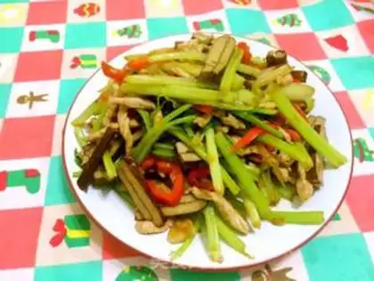 Make Celery beans with fried meat step 12
