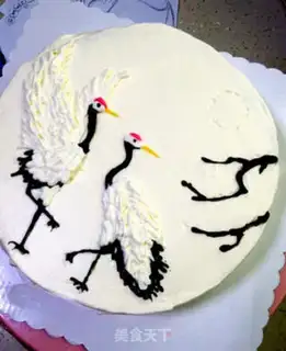 Make Pine crane birthday cake step 10