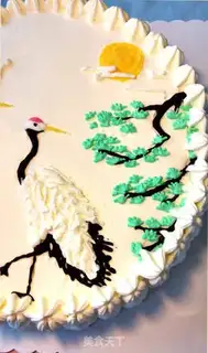 Make Pine crane birthday cake step 11