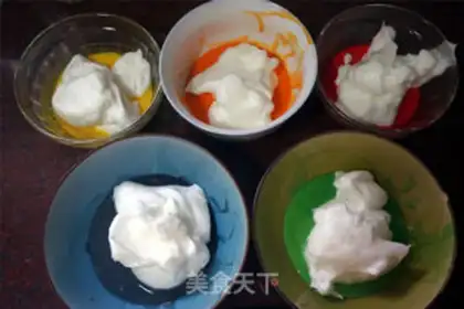 Make A five-colour rainbow cake step 5