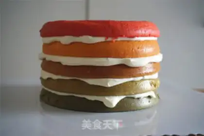 Make A five-colour rainbow cake step 8