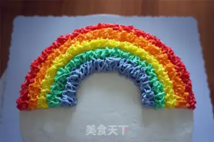 Make A five-colour rainbow cake step 11