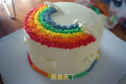 Make A five-colour rainbow cake step 12