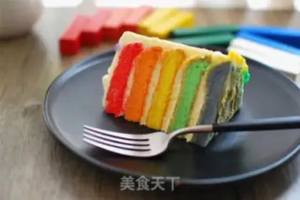 Make A five-colour rainbow cake step 14