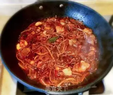 Make Tea mushrooms burn ribs step 4