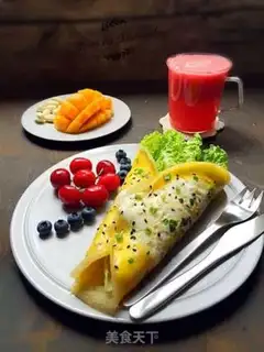 Make Egg and vegetable burrito step 11