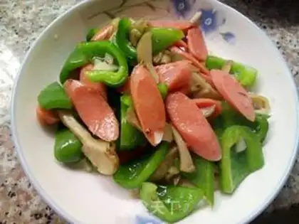 Make Squeeze and make pepper ham and sausage step 13