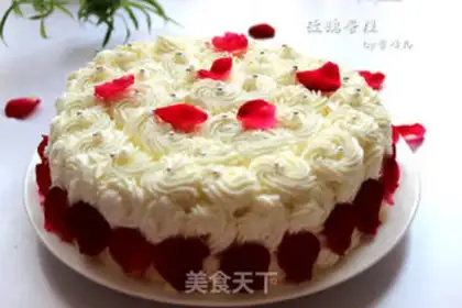 Make Rose cream cake step 12