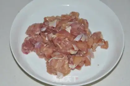 Make Take the chicken leg and the egg yellow step 2
