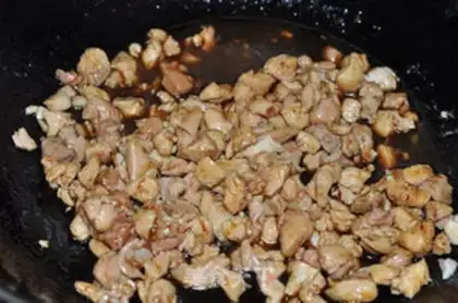 Make Take the chicken leg and the egg yellow step 6