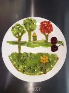 Make The fruit platter, the green tree step 3