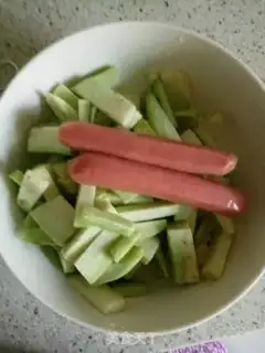 Make Sausage fried green eggplant step 0