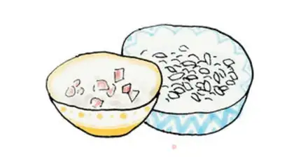 Make Gold rice eggs step 1