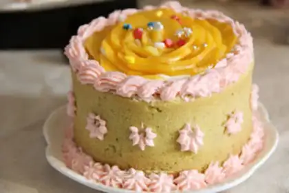 Make Spinach cup and cream cake step 15