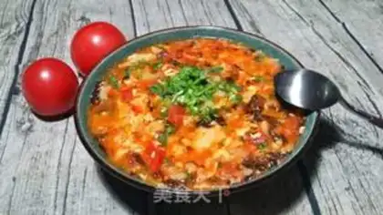 Make Tomato egg oak soup step 12