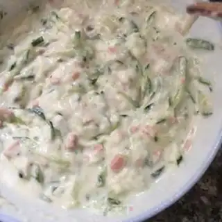 Make Cucumber hamcake step 3