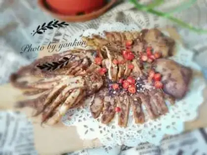 Make Barbecue roast squid step 8