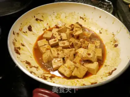 Make Red oil tofu step 5
