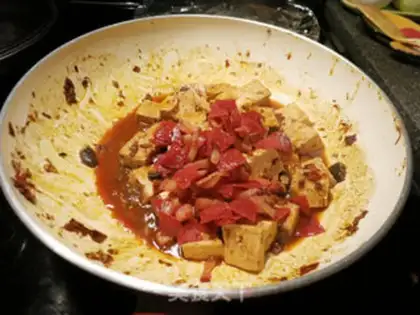 Make Red oil tofu step 6
