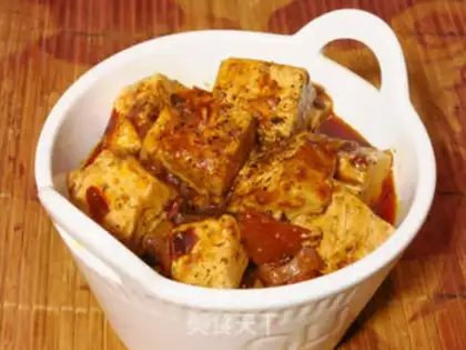 Make Red oil tofu step 7