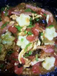 Make Tomato ham, cold noodles step 2