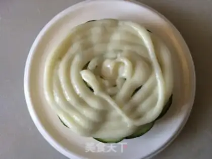 Make Potato salad cake step 15