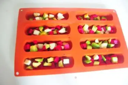 Make Yogurt and fruit sticks and ice step 3