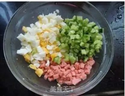 Make Egg cucumber ham sandwich step 0