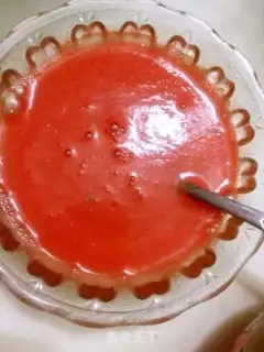 Make Peach watermelon. Tea pudding step 2