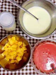 Make Peach watermelon. Tea pudding step 3